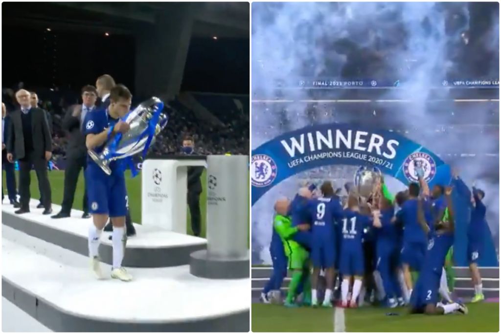 Video - Azpilicueta lifts Champions League trophy for Chelsea and team celebrate