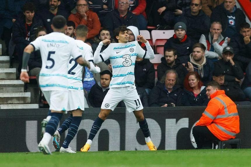 Joao Felix celebrates scoring for Chelsea