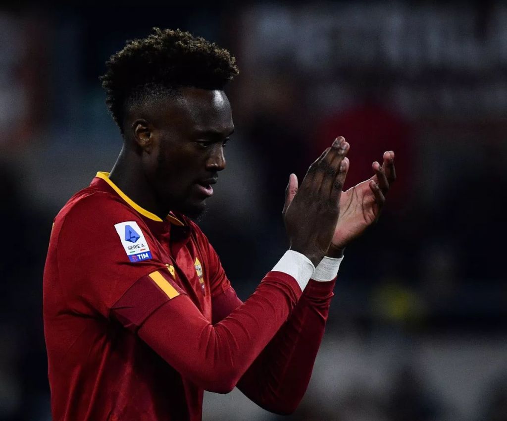 Tammy Abraham playing for Roma.