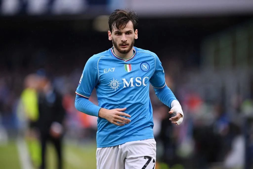 Khvicha Kvaratskhelia playing for Napoli.