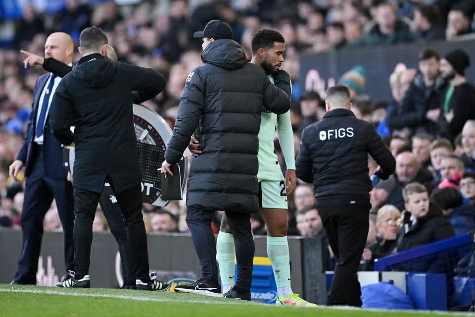 Reece James walks off injured. Reece James walks off injured.