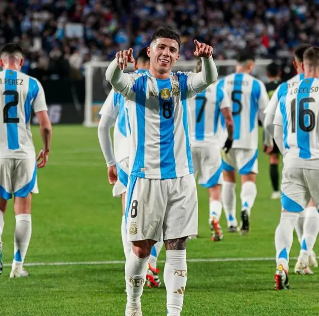 Enzo Fernandez playing for Argentina