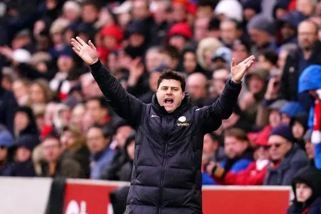 Mauricio Pochettino exclaims on the touchline.