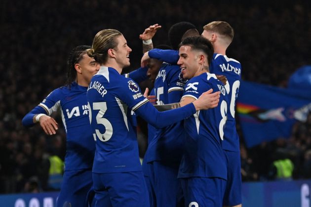 Chelsea celebrate an FA Cup goal.