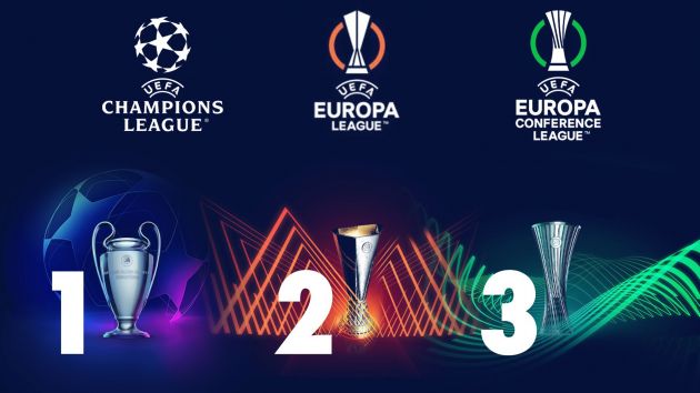 3 UEFA Competitions: Champions League, Europa League, Conference League