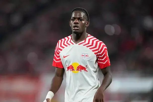 Castello Lukeba in action for RB Leipzig.