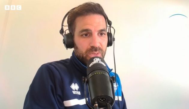 Cesc Fabregas speaking on a podcast.