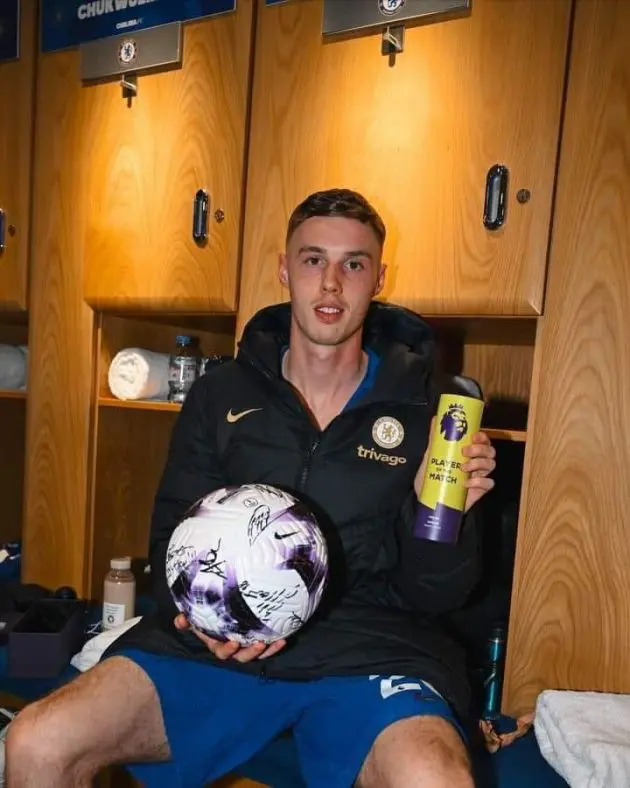 Cole Palmer with his hat trick ball.