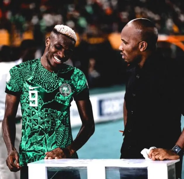 Didier Drogba and Victor Osimhen