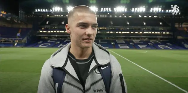 Alfie Gilchrist speaking after his first Chelsea goal.