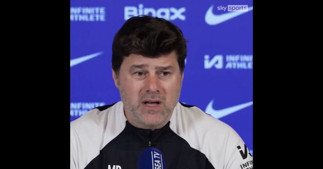 Maruricio Pochettino looks disguted in a press conference.