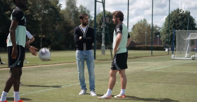 Cesc Fabregas back at Cobham.