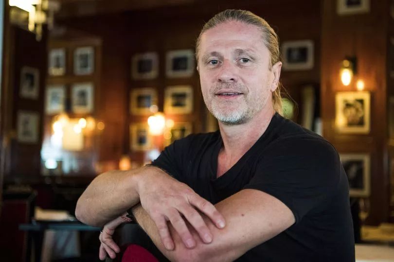 Emmanuel Petit being interviewed.