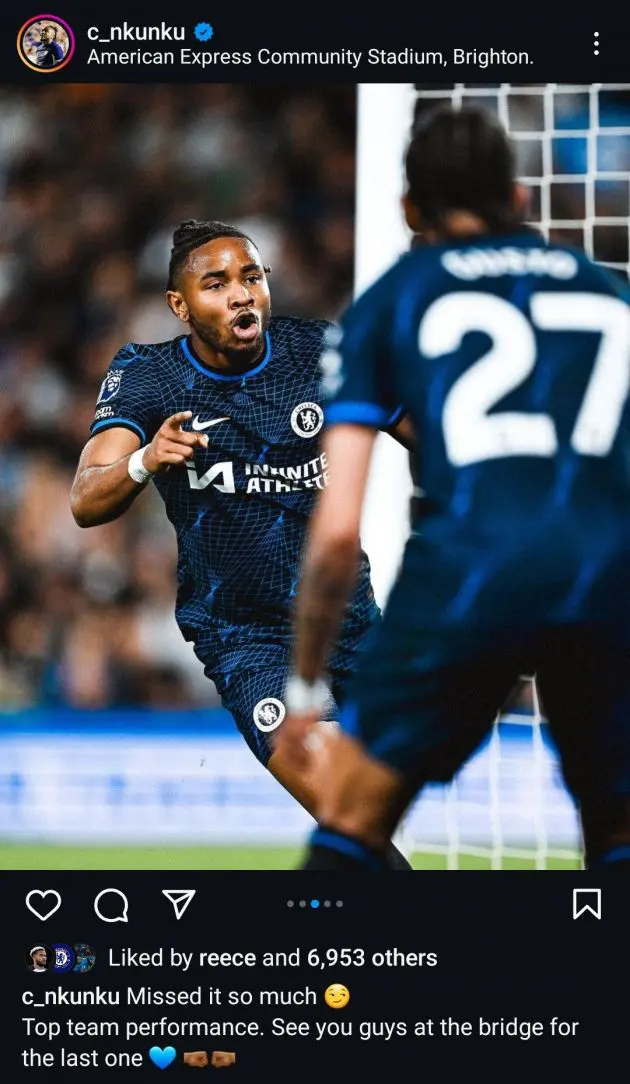 Christopher Nkunku posts on Instagram