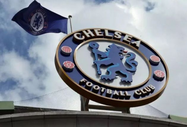 The Chelsea logo with a flag.