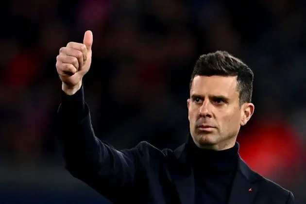 Thiago Motta gives thumbs up to Juventus.