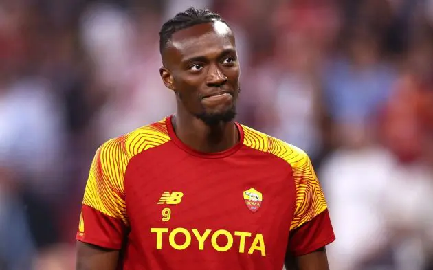 Tammy Abraham playing for Roma.