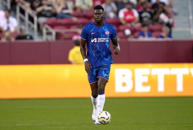 Benoit Badiashile playing in a preseason friendly against Wrexham.