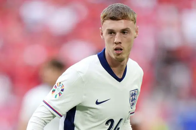 Cole Palmer playing for England at Euro 2024.