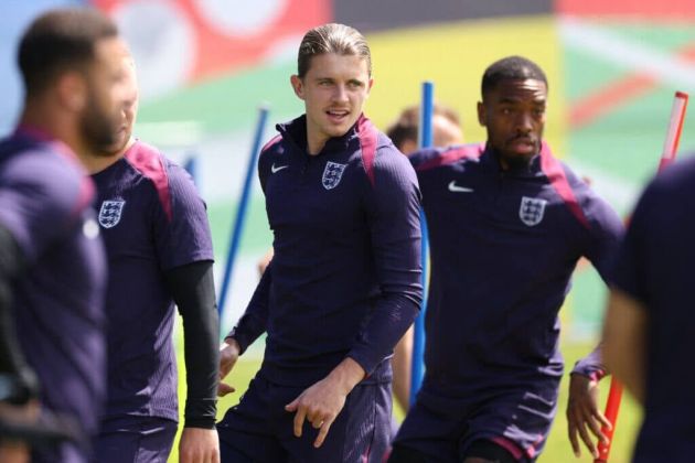 Conor Gallagher trains with England at Euro 2024.