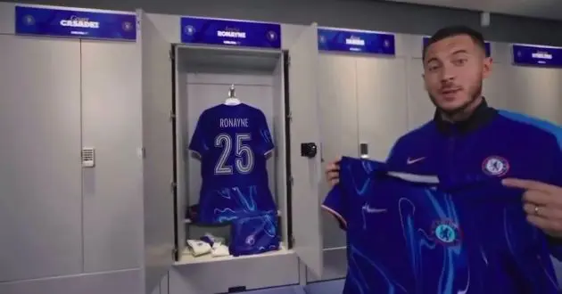 Eden Hazard in new Chelsea kit