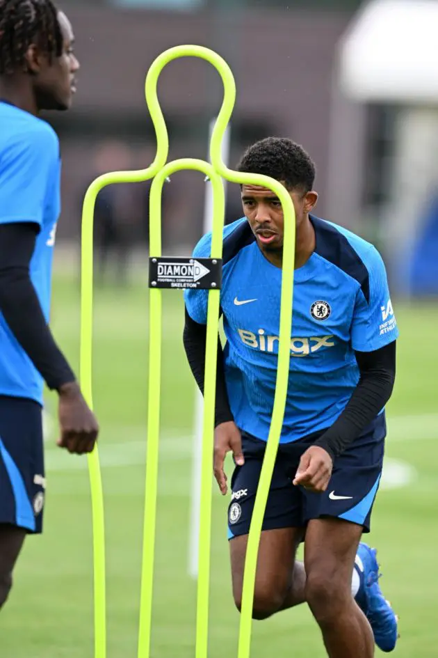 Wesley Fofana and Axel Disasi in pre-season training