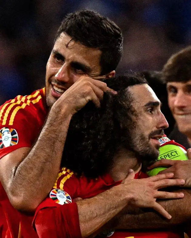 Marc Cucurella celebrates Euros win with Spain