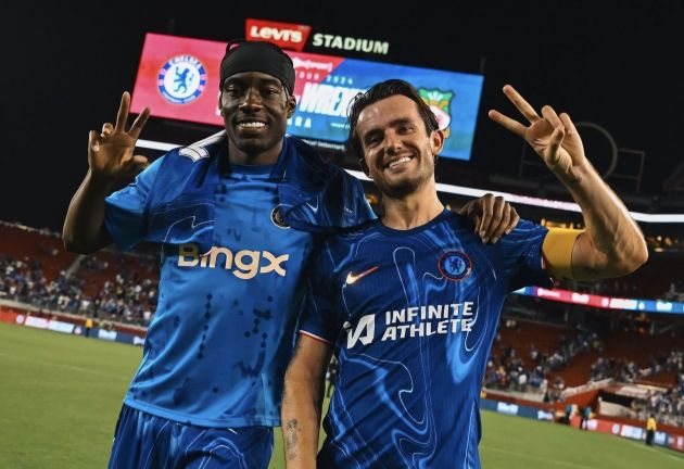 Ben Chilwell and Noni Madueke after Wrexham game