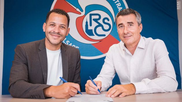 Liam Rosenior signs as Strasbourg coach.