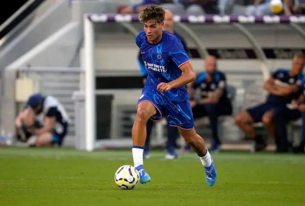 Marc Guiu playing for Chelsea against Wrexham.