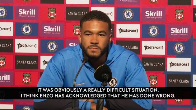 Reece James speaks about Enzo Fernandez situation.