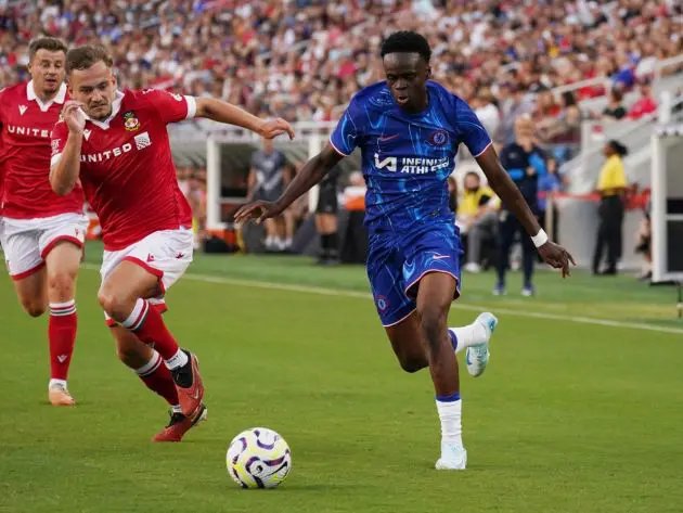 Tyrique George playing against Wrexham.