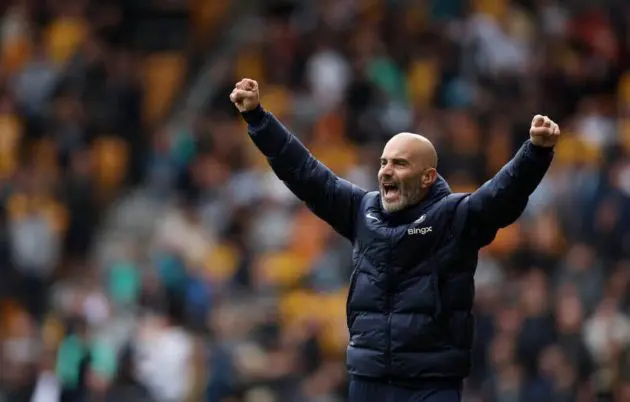 Enzo Maresca celebrates as Chelsea smash Wolves.