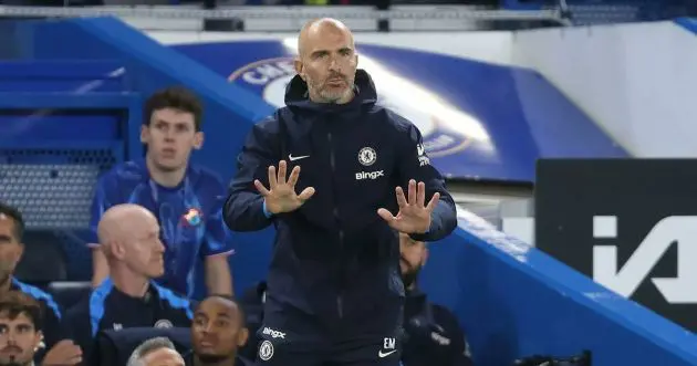 Enzo Maresca on the touchline at Stamford Bridge.