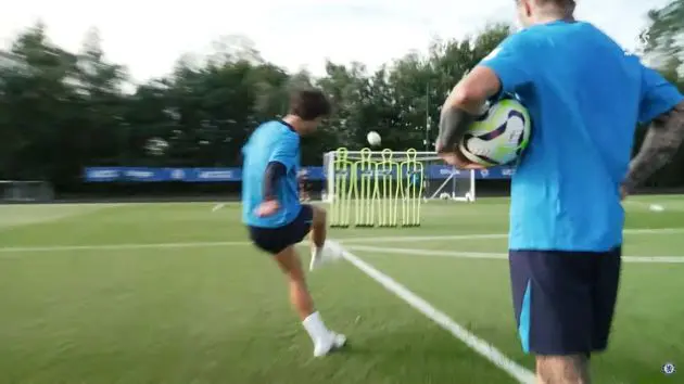 Free kick taken in training.