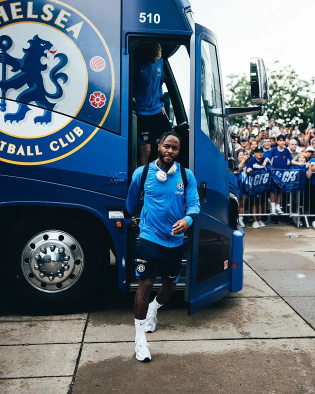 Raheem Sterling arrives for Man City game