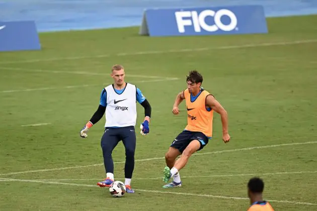 Filip Jorgensen and Marc Guiu training in USA