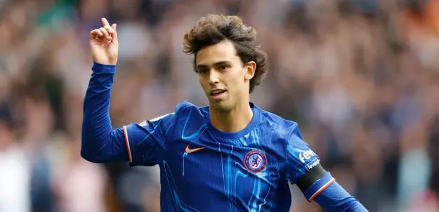 Joao Felix celebrates first Chelsea goal.