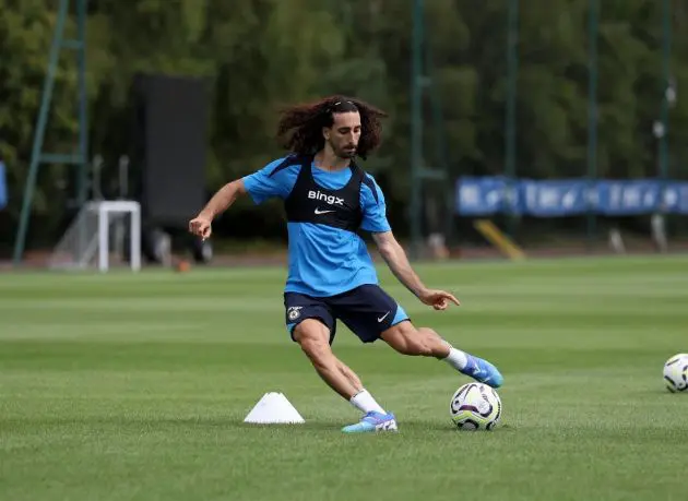 Marc Cucurella trains on his own.