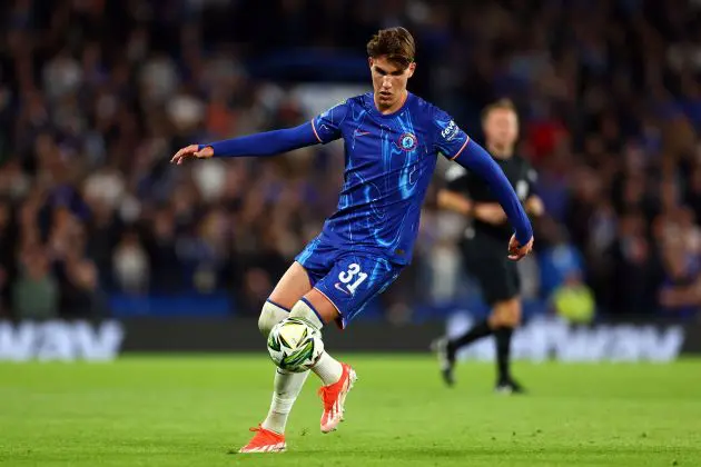 Cesare Casadei plays in the Carabao Cup. (Photo by Bryn Lennon/Getty Images)