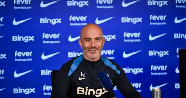 Enzo Maresca takes his press conference. (Image: Darren Walsh/Chelsea FC)