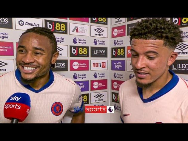 Christopher Nkunku and Jadon Sancho in a Sky interview.