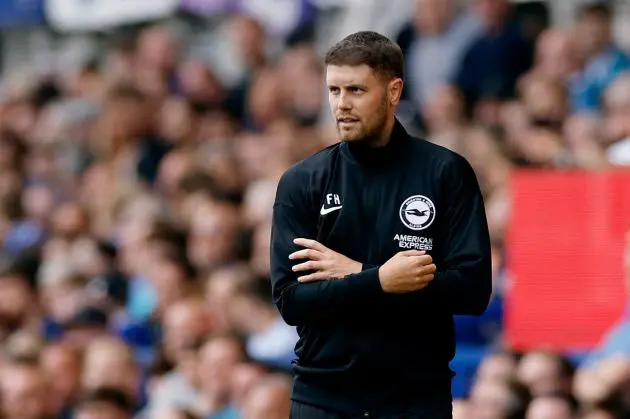 Fabian Hurzeler on the touchline for Brighton.