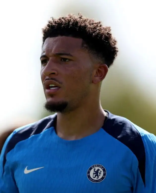 Jadon Sancho trains for Chelsea