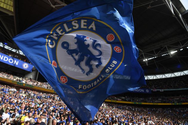 A Chelsea flag flies at Wembley. (Photo by Mike Hewitt/Getty Images)