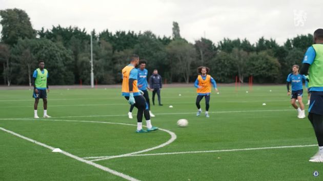 Robert Sanchez in possession drills.