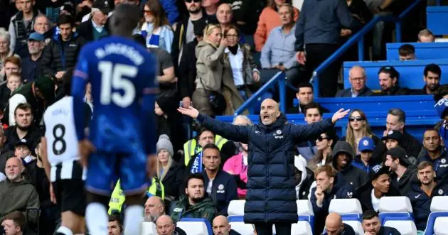 Enzo Maresca on the touchline at Stamford Bridge. (Photo by Darren Walsh/Chelsea FC)