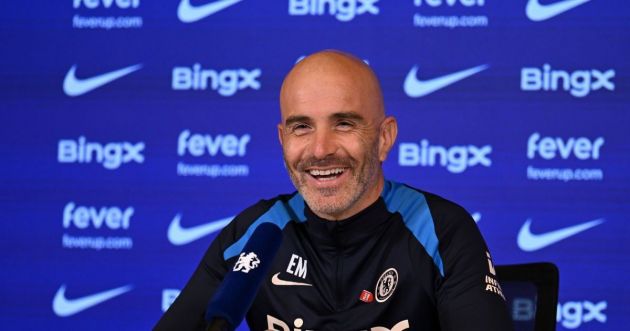 Enzo Maresca takes a pre-match press conference. (Photo by Darren Walsh/Chelsea FC)