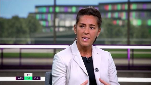 Fara Williams working as a pundit.