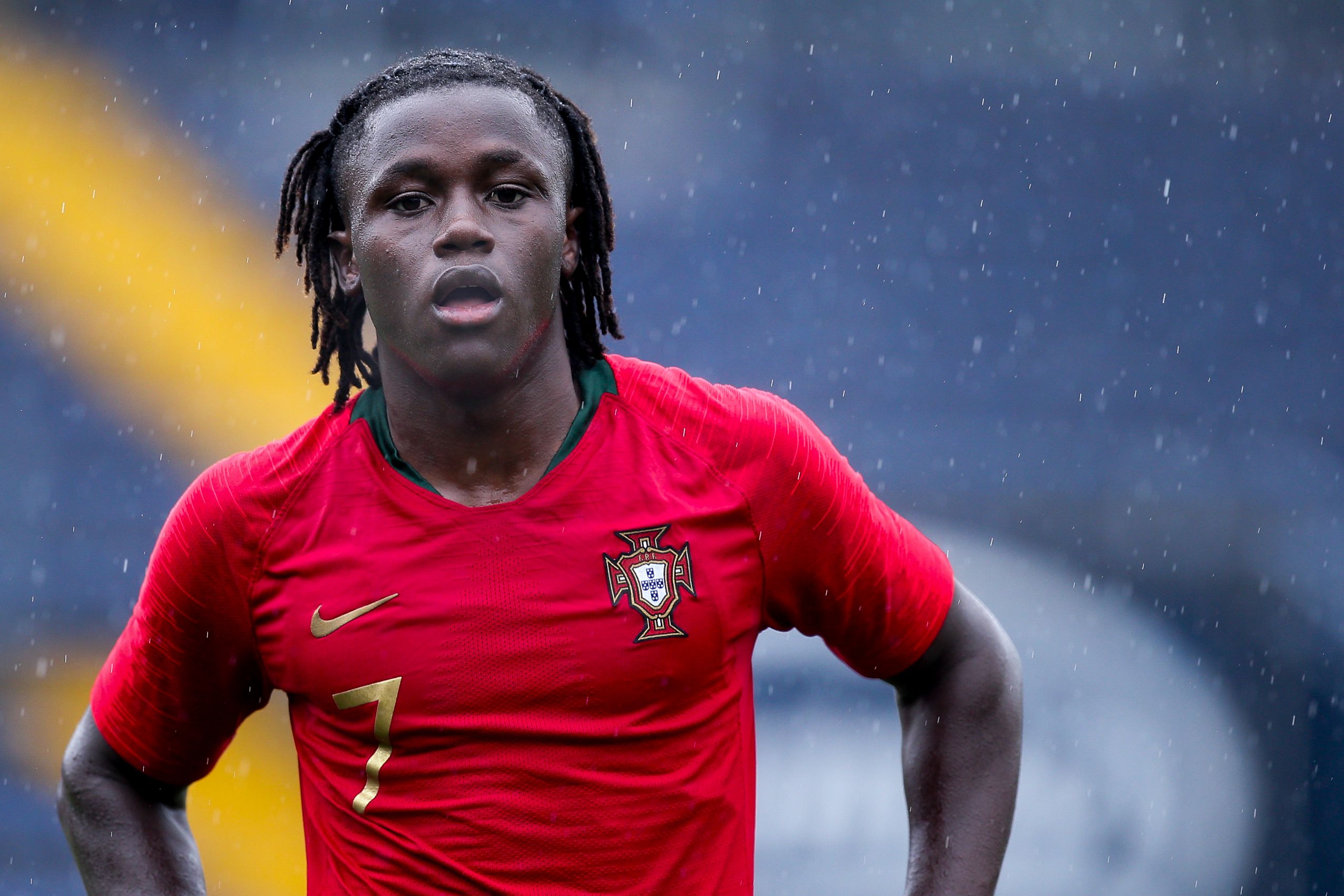 Geovany Quenda playing for Portugal U17s. (Photo by Diogo Cardoso/Getty Images for DFB)